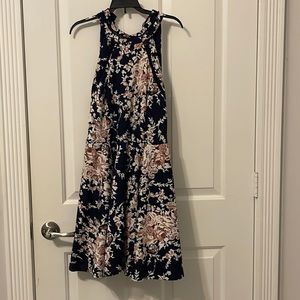 Dark blue floral dress